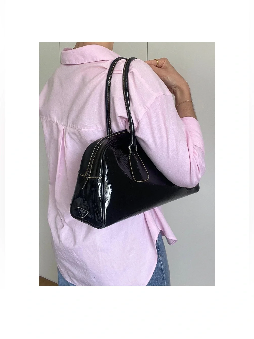 Prada⭐️Venice Black Patent Leather Bowler Bag! Offers are always welcome!
